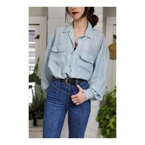 Vintage Ivy Club Classics Silk Button Down Blouse